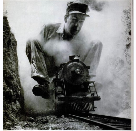 Ollie Johnston on his Pacific Locomotive