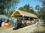 RMI Sweetcreek locomotive leaving the station