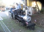 Picture Title - Jim showing Peter how to run his loco.