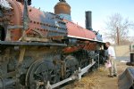 Picture Title - Rob checking out the stripped locomotive