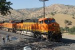 Picture Title - Jim and Phil at the loop as a BNSF train passes by