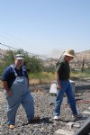 Picture Title - Phil and Jim waiting on a train at the Tehachapi Loop